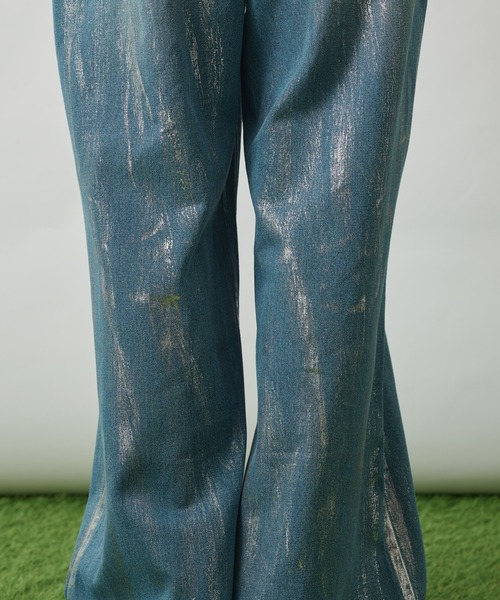WETTEMPT（ウィテンプト）の「SILVER PAINT DAMAGE DENIM PANTS
