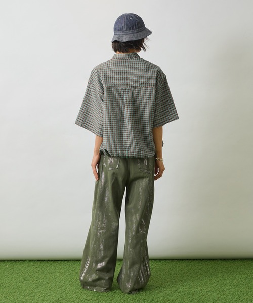 midas ダメージ・シワ・シルバーペイント・ラメ加工デニムパンツ midas ダメージ・シワ・シルバーペイント・ラメ加工デニムパンツ