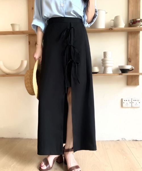 ECLIN（エクラン）の「フロントリボンスリットレイヤードスカート（スカート・レディース・ブラック/グリーン/ベージュ・L/S/M）」の18枚目の写真