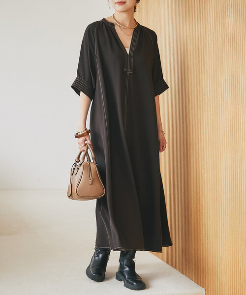 cache cache（カシュ カシュ）の「【cache cache(カシュカシュ)】シボフェイクレザーボストンバッグ（ボストンバッグ・レディース・ブラック/ベージュ/レッド・FREE）」の18枚目の写真