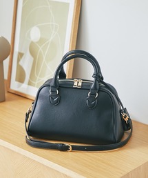 cache cache | 【cache cache(カシュカシュ)】シボフェイクレザーボストンバッグ(ボストンバッグ)