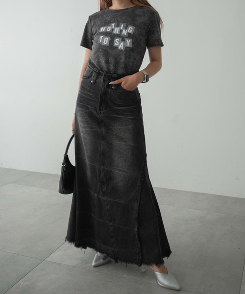 dispark（ディスパーク）の「DISPARK/フリンジデニムロンスカ（デニムスカート・レディース・ブラック/ブルー系1・FREE）」の8枚目の写真