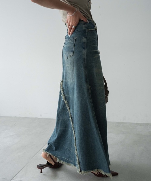 dispark（ディスパーク）の「DISPARK/フリンジデニムロンスカ（デニムスカート・レディース・ブラック/ブルー系1・FREE）」の11枚目の写真