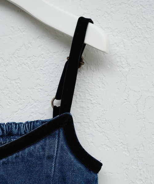 CIAOPANIC TYPY（チャオパニックティピー）の「【KIDS】テープベロアデニムキャミ（キャミソール・キッズ・ネイビー/ブラック・XX-LARGE/X-LARGE/LARGE/MEDIUM/SMALL）」の6枚目の写真
