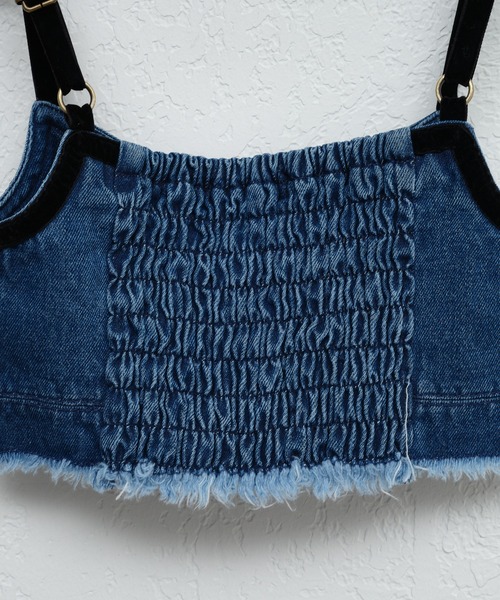 CIAOPANIC TYPY（チャオパニックティピー）の「【KIDS】テープベロアデニムキャミ（キャミソール・キッズ・ネイビー/ブラック・XX-LARGE/X-LARGE/LARGE/MEDIUM/SMALL）」の9枚目の写真