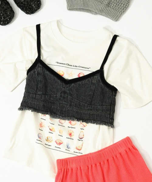 CIAOPANIC TYPY（チャオパニックティピー）の「【KIDS】テープベロアデニムキャミ（キャミソール・キッズ・ネイビー/ブラック・XX-LARGE/X-LARGE/LARGE/MEDIUM/SMALL）」の10枚目の写真