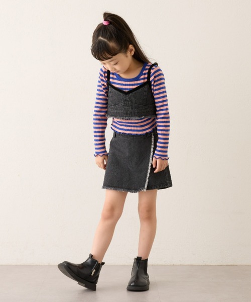 CIAOPANIC TYPY（チャオパニックティピー）の「【KIDS】テープベロアデニムキャミ（キャミソール・キッズ・ネイビー/ブラック・XX-LARGE/X-LARGE/LARGE/MEDIUM/SMALL）」の17枚目の写真