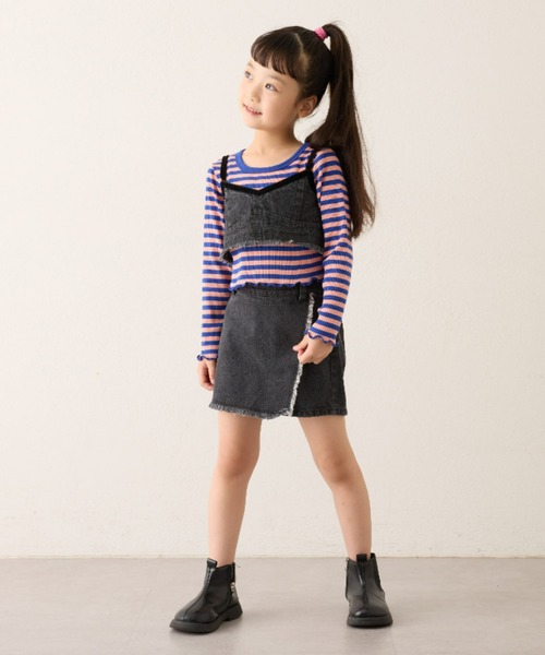 CIAOPANIC TYPY（チャオパニックティピー）の「【KIDS】テープベロアデニムキャミ（キャミソール・キッズ・ネイビー/ブラック・XX-LARGE/X-LARGE/LARGE/MEDIUM/SMALL）」の15枚目の写真