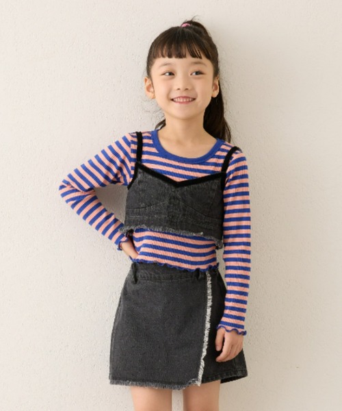 CIAOPANIC TYPY（チャオパニックティピー）の「【KIDS】テープベロアデニムキャミ（キャミソール・キッズ・ネイビー/ブラック・XX-LARGE/X-LARGE/LARGE/MEDIUM/SMALL）」の13枚目の写真