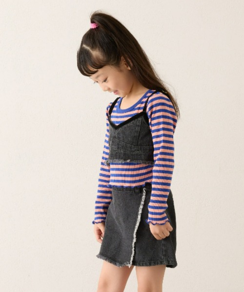 CIAOPANIC TYPY（チャオパニックティピー）の「【KIDS】テープベロアデニムキャミ（キャミソール・キッズ・ネイビー/ブラック・XX-LARGE/X-LARGE/LARGE/MEDIUM/SMALL）」の14枚目の写真