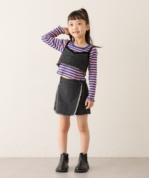 CIAOPANIC TYPY（チャオパニックティピー）の「【KIDS】テープベロアデニムキャミ（キャミソール・キッズ・ネイビー/ブラック・XX-LARGE/X-LARGE/LARGE/MEDIUM/SMALL）」の16枚目の写真