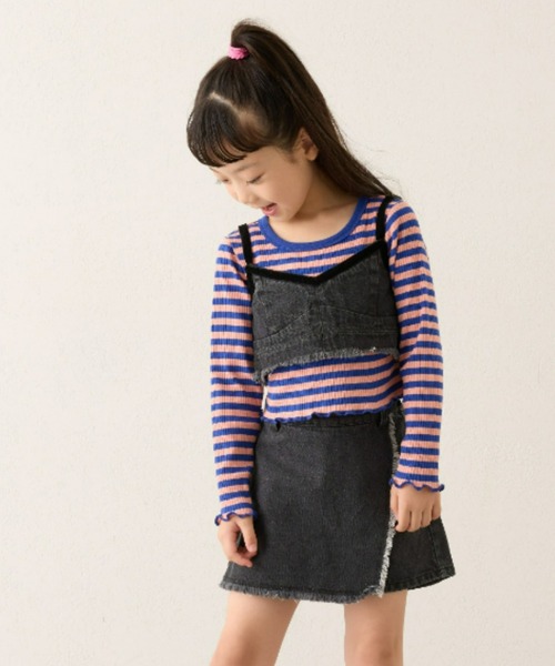 CIAOPANIC TYPY（チャオパニックティピー）の「【KIDS】テープベロアデニムキャミ（キャミソール・キッズ・ネイビー/ブラック・XX-LARGE/X-LARGE/LARGE/MEDIUM/SMALL）」の12枚目の写真