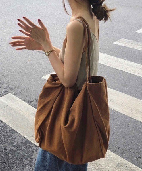 LADY LIKE（レディライク）の「【リバーシブル】キャンバストートバッグ（トートバッグ・レディース・キャメル/グリーン/ホワイト/パープル/ネイビー/ベージュ/カーキ/ライトグリーン/ブルー・F）」の9枚目の写真