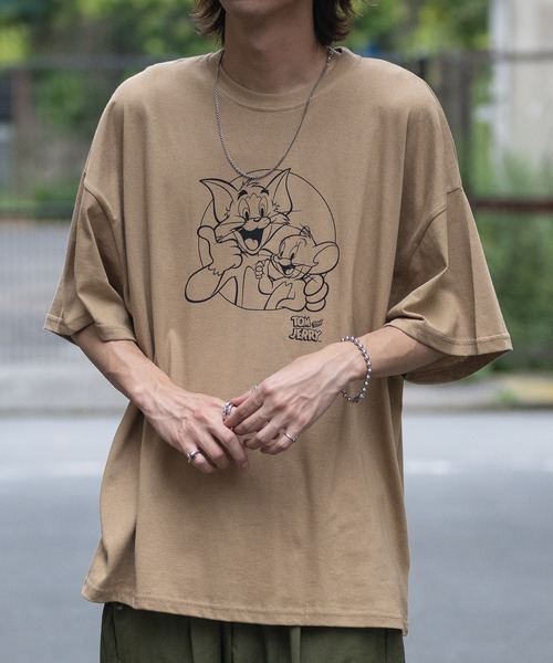 Tom&Jerry(トムアンドジェリー)の「【40I】〔Tom & Jerry/トム & ジェリー〕イラストプリント オーバーサイズ 半袖Tシャツ(Tシャツ/カットソー・メンズ・ベージュ系2/ライトグリーン系1/パープル系1/ホワイト系1/ブラウン系1/ブラウン系2/ライトグリーン系2/ライトグリーン系3/パープル系3/パープル系2/ホワイト系3/ブラウン系3/ベージュ系1/ベージュ系3/ホワイト系2・MEDIUM/LARGE/X-LARGE)」の8枚目の写真