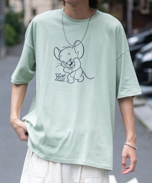 Tom&Jerry(トムアンドジェリー)の「【40I】〔Tom & Jerry/トム & ジェリー〕イラストプリント オーバーサイズ 半袖Tシャツ(Tシャツ/カットソー・メンズ・ベージュ系2/ライトグリーン系1/パープル系1/ホワイト系1/ブラウン系1/ブラウン系2/ライトグリーン系2/ライトグリーン系3/パープル系3/パープル系2/ホワイト系3/ブラウン系3/ベージュ系1/ベージュ系3/ホワイト系2・MEDIUM/LARGE/X-LARGE)」の12枚目の写真