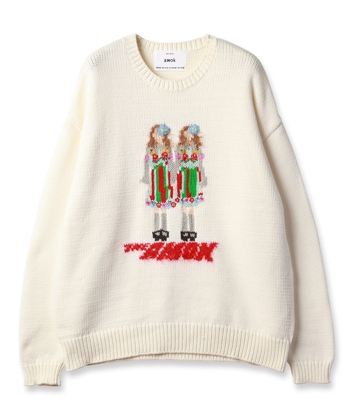 amok（アモク）の「TWINS KNIT（ニット/セーター・メンズ・ホワイト/ブラック・S/M）」の9枚目の写真