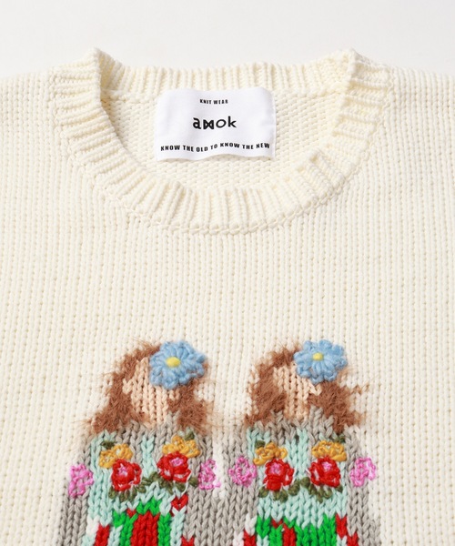 amok（アモク）の「TWINS KNIT（ニット/セーター・メンズ・ホワイト/ブラック・S/M）」の3枚目の写真
