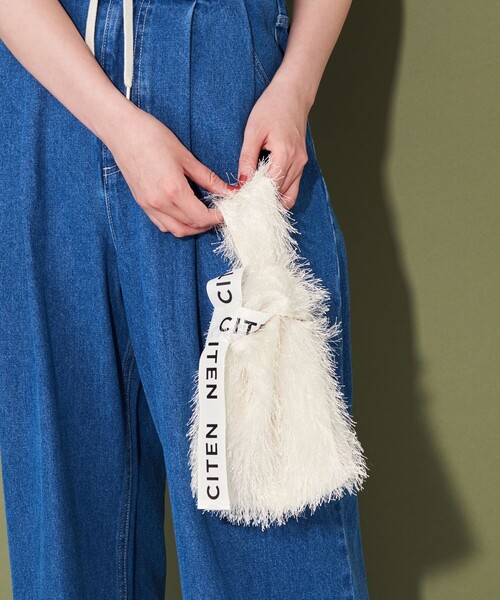 CITEN（シテン）の「＜CITEN＞フリンジ ショッパー バッグ（ハンドバッグ・レディース・ライトブルー/ブラック/ホワイト・FREE）」の2枚目の写真