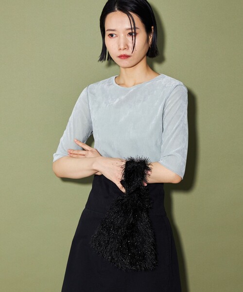 CITEN（シテン）の「＜CITEN＞フリンジ ショッパー バッグ（ハンドバッグ・レディース・ライトブルー/ブラック/ホワイト・FREE）」の8枚目の写真