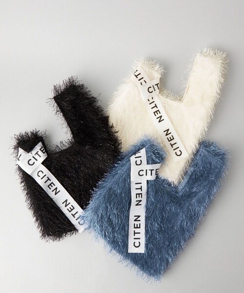 CITEN（シテン）の「＜CITEN＞フリンジ ショッパー バッグ（ハンドバッグ・レディース・ライトブルー/ブラック/ホワイト・FREE）」の6枚目の写真