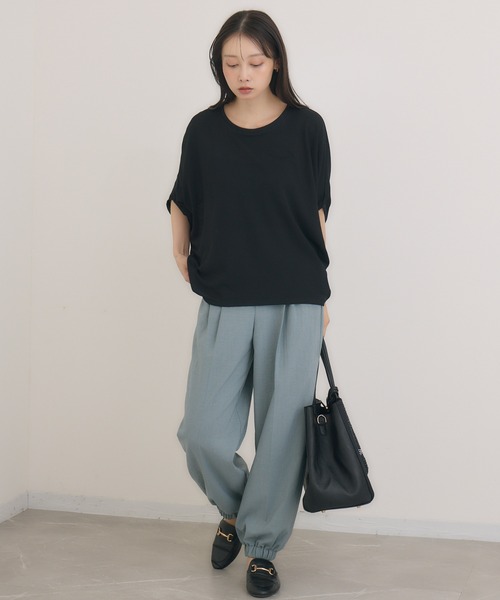 KATHARINE ROSS(キャサリンロス)の「【KATHARINE ROSS】日本製 ワッフルプルオーバー(Tシャツ/カットソー・レディース・アイボリー/ブラック・MEDIUM)」の5枚目の写真