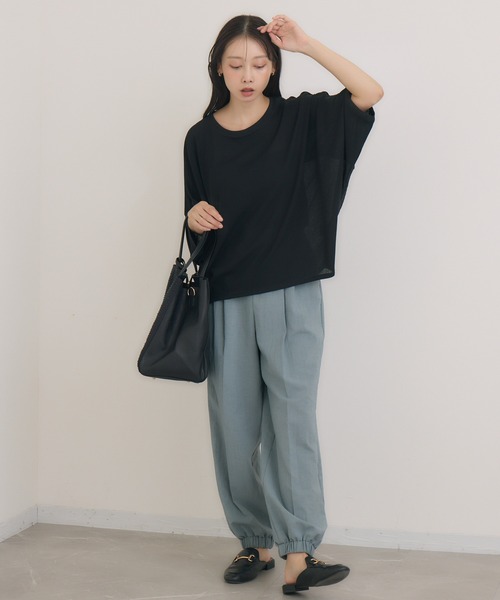 KATHARINE ROSS(キャサリンロス)の「【KATHARINE ROSS】日本製 ワッフルプルオーバー(Tシャツ/カットソー・レディース・アイボリー/ブラック・MEDIUM)」の6枚目の写真