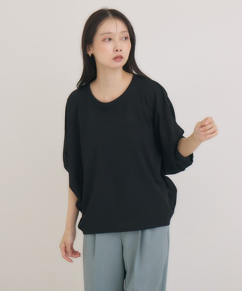KATHARINE ROSS(キャサリンロス)の「【KATHARINE ROSS】日本製 ワッフルプルオーバー(Tシャツ/カットソー・レディース・アイボリー/ブラック・MEDIUM)」の8枚目の写真