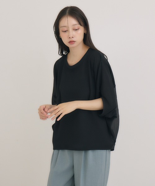 KATHARINE ROSS(キャサリンロス)の「【KATHARINE ROSS】日本製 ワッフルプルオーバー(Tシャツ/カットソー・レディース・アイボリー/ブラック・MEDIUM)」の9枚目の写真