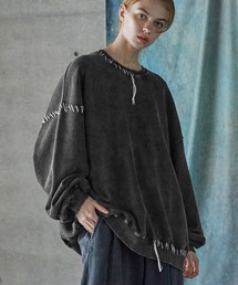 SERACE | 【SERACE】Heavy weight vintage pigment damage stitch sweat / ヘビーウェイトヴィンテージピグメントダメージステッチスウェット(スウェット)