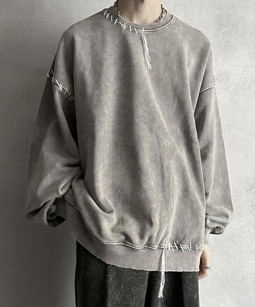 SERACE(セラス)の「【SERACE】Heavy weight vintage pigment damage stitch sweat / ヘビーウェイトヴィンテージピグメントダメージステッチスウェット(スウェット・メンズ・ブラウン/グレー/ブラック・L/M)」の6枚目の写真