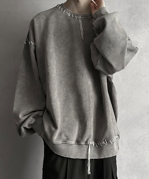 SERACE(セラス)の「【SERACE】Heavy weight vintage pigment damage stitch sweat / ヘビーウェイトヴィンテージピグメントダメージステッチスウェット(スウェット・メンズ・ブラウン/グレー/ブラック・L/M)」の7枚目の写真
