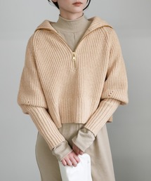 select MOCA | メランジハーフジップラメニットトップス(ニット/セーター)