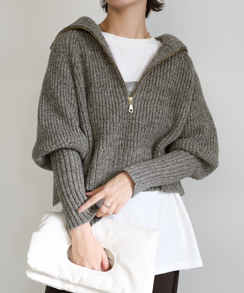 select MOCA（セレクトモカ）の「【新色追加】メランジハーフジップ