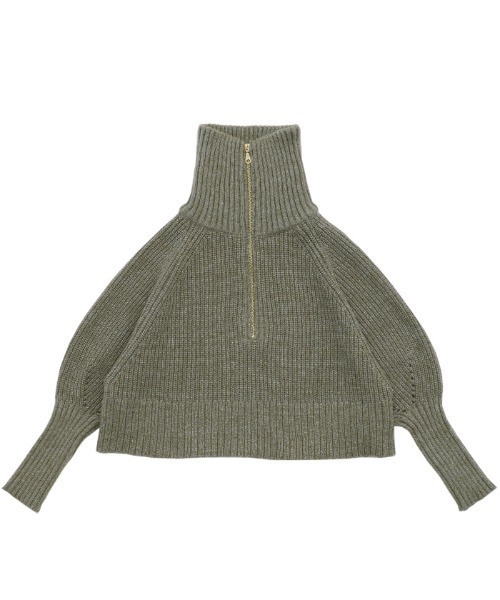 meee♡ セール】【新色追加】メランジハーフジップラメニットトップス（ニット