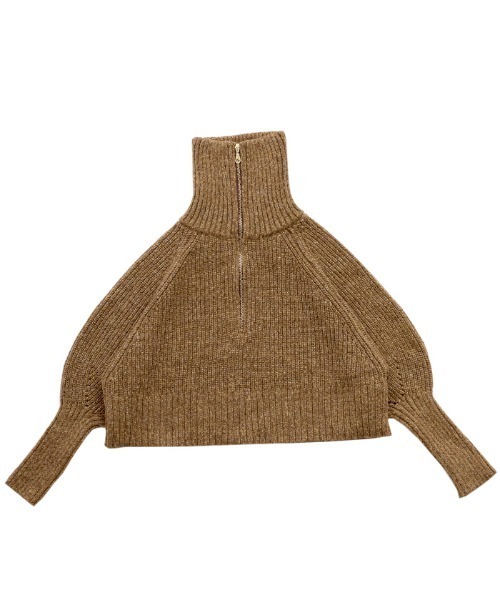 セール】【新色追加】メランジハーフジップラメニットトップス（ニット