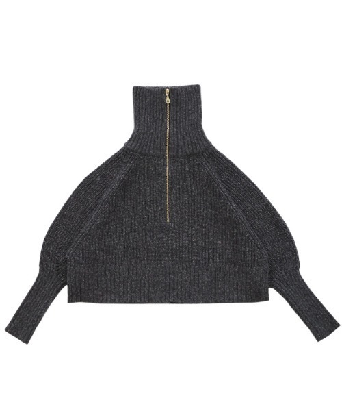 セール】【新色追加】メランジハーフジップラメニットトップス（ニット