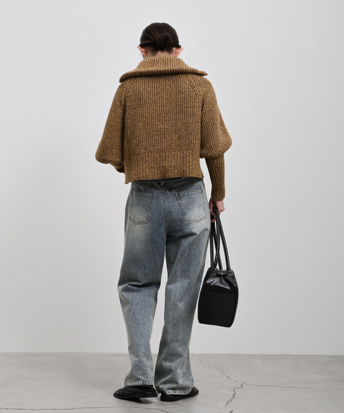 セール】【新色追加】メランジハーフジップラメニットトップス（ニット