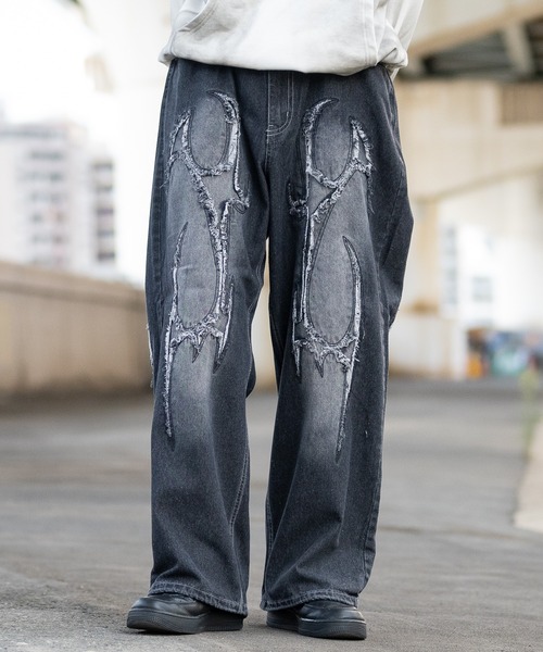 セール】【13】カットオフモチーフ バギーデニムパンツ（デニムパンツ