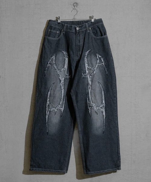 JOHN'S CLOSET（ジョンズクローゼット）の「【13】カットオフモチーフ バギーデニムパンツ（デニムパンツ・メンズ・ブラック/ブルー・MEDIUM/LARGE）」の15枚目の写真