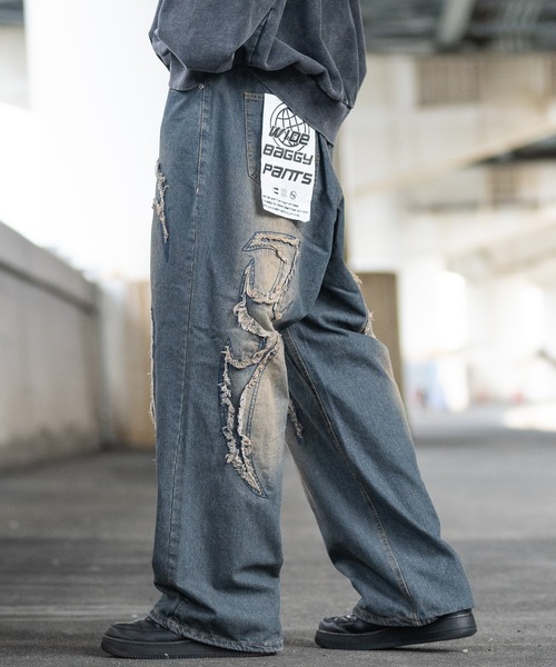 セール】【13】カットオフモチーフ バギーデニムパンツ（デニムパンツ