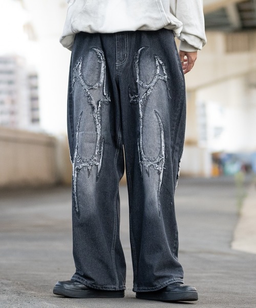 セール】【13】カットオフモチーフ バギーデニムパンツ（デニムパンツ