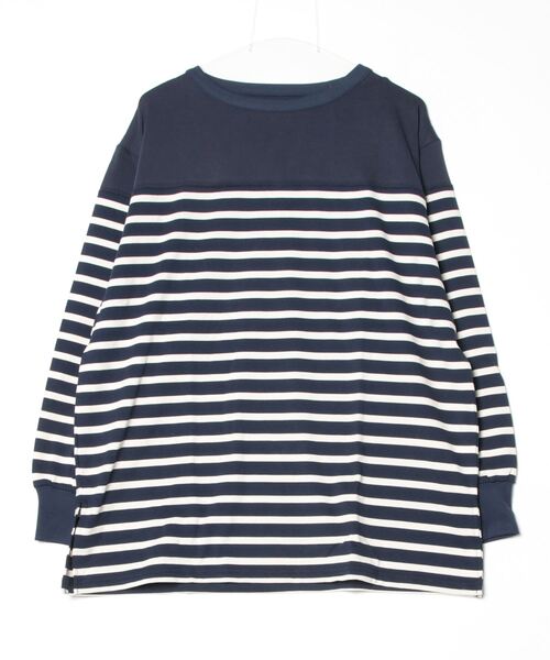 tシャツ ボーダーキリカエパネルカットソー レディース セール】パネルボーダー 刺繍 バスクシャツ/ボーダーロンT（T