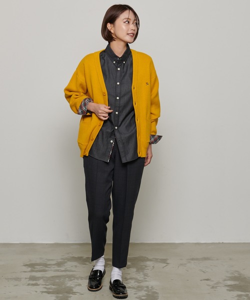 Arnold Palmer（アーノルドパーマー）の「シェア PBT ミラノリブ ニットカーディガン（カーディガン/ボレロ・レディース・オートミール/マスタード/ダークブルー/ブラウン/ターコイズブルー/ブラック・XS/S/M/L/LL）」の14枚目の写真