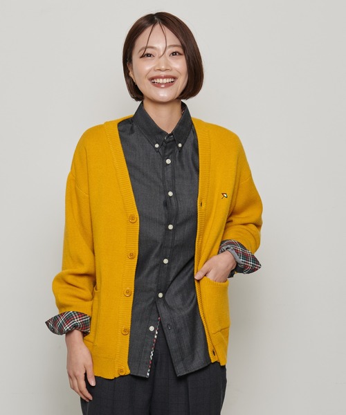 Arnold Palmer（アーノルドパーマー）の「シェア PBT ミラノリブ ニットカーディガン（カーディガン/ボレロ・レディース・オートミール/マスタード/ダークブルー/ブラウン/ターコイズブルー/ブラック・XS/S/M/L/LL）」の9枚目の写真