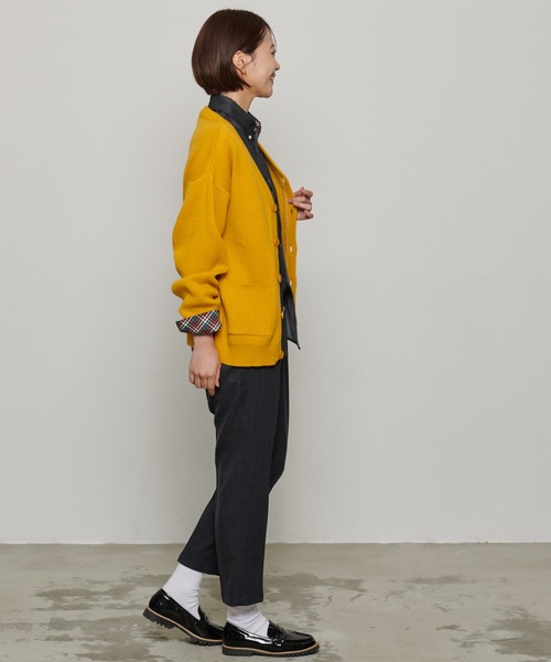 Arnold Palmer（アーノルドパーマー）の「シェア PBT ミラノリブ ニットカーディガン（カーディガン/ボレロ・レディース・オートミール/マスタード/ダークブルー/ブラウン/ターコイズブルー/ブラック・XS/S/M/L/LL）」の10枚目の写真