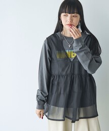coen | オーガンジーベストセットロゴTシャツ(Tシャツ/カットソー)