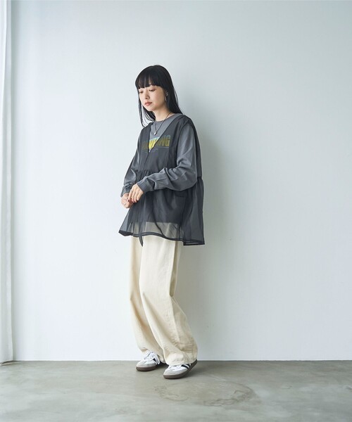 coen（コーエン）の「オーガンジーベストセットロゴTシャツ（Tシャツ/カットソー・レディース・オフホワイト/ダークグレー/その他1/その他2・M/L）」の12枚目の写真