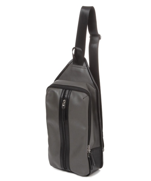 LAKOLE（ラコレ）の「フェイクレザーたて型ボディバッグ / 132227（ボディバッグ/ウエストポーチ・メンズ・ネイビー/ブラック/グレー・FREE）」の7枚目の写真