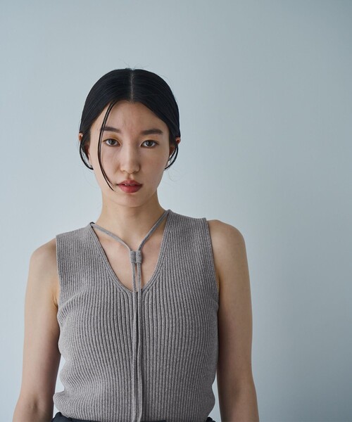 RONEL（ロネル）の「ベロアニットノースリーブトップス（ニット/セーター・レディース・ダークグリーン/ブラック/ライトグレー・S/M）」の8枚目の写真