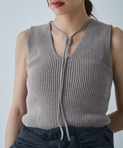 RONEL（ロネル）の「ベロアニットノースリーブトップス（ニット/セーター・レディース・ダークグリーン/ブラック/ライトグレー・S/M）」の11枚目の写真